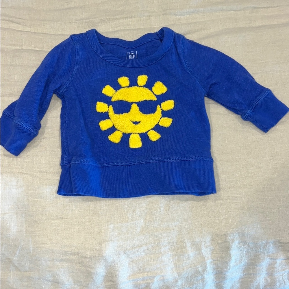 GAP Blue Baby Shirt with Yellow Design